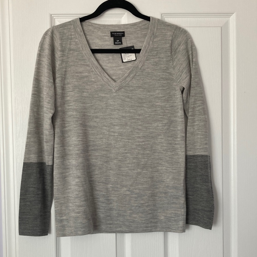Grey colourblock sweater